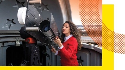 Kimia Mohammadi using telescope