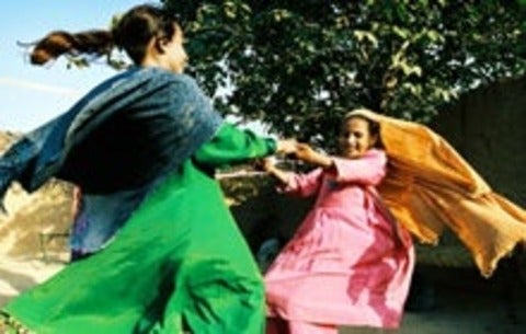 Girls playing outside