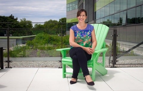 Sarah Burch sitting outside Environment 3