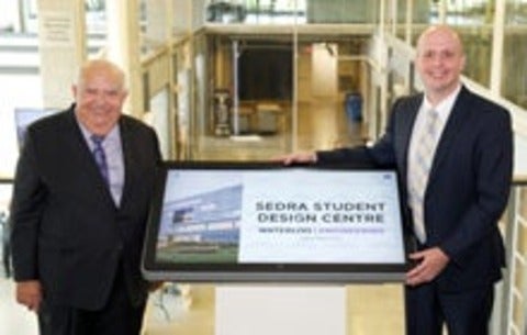 former dean of engineering Adel Sedra and engineering alumnus Matt Stevens