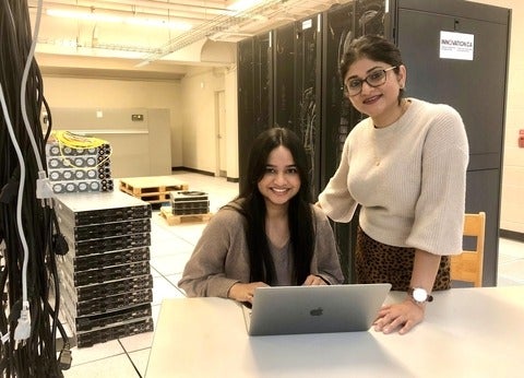 Engineering master's student Nayeema Nonta (left), one of the three paper authors, and her supervisor, Dr. Sirisha Rambhatla