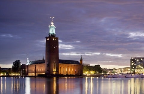 Stockholm city hall at night