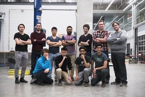 University of Waterloo Hyperloop team in the student design centre