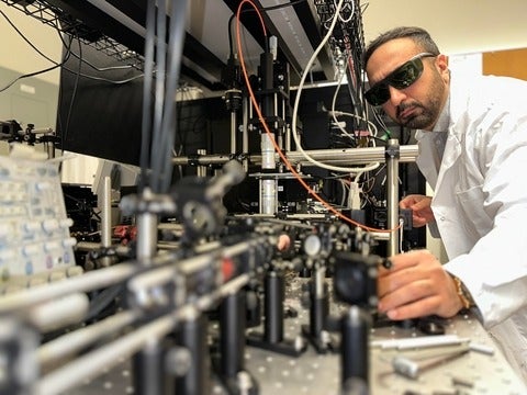 Image of researcher in his lab