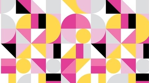 pink, yellow and grey geometric pattern