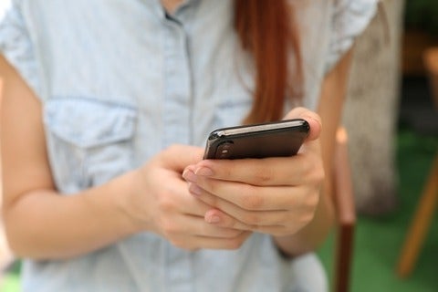 Female using cellphone