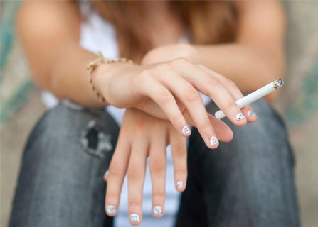 teenage girl smoking