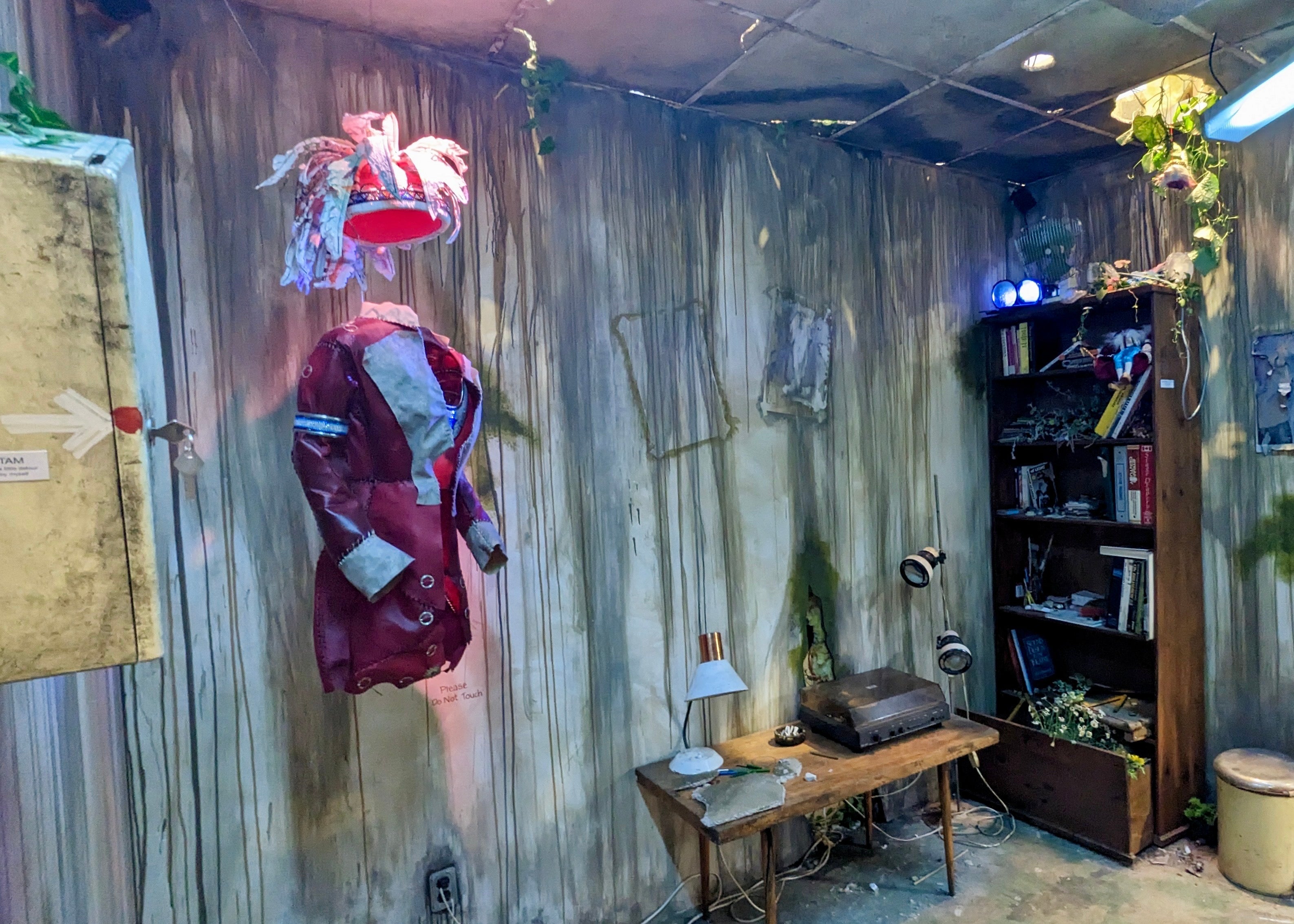 The Redcoat sculpture installed in a studio space
