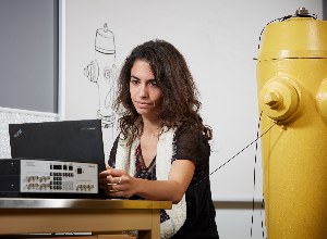 Roya Cody works in her lab.
