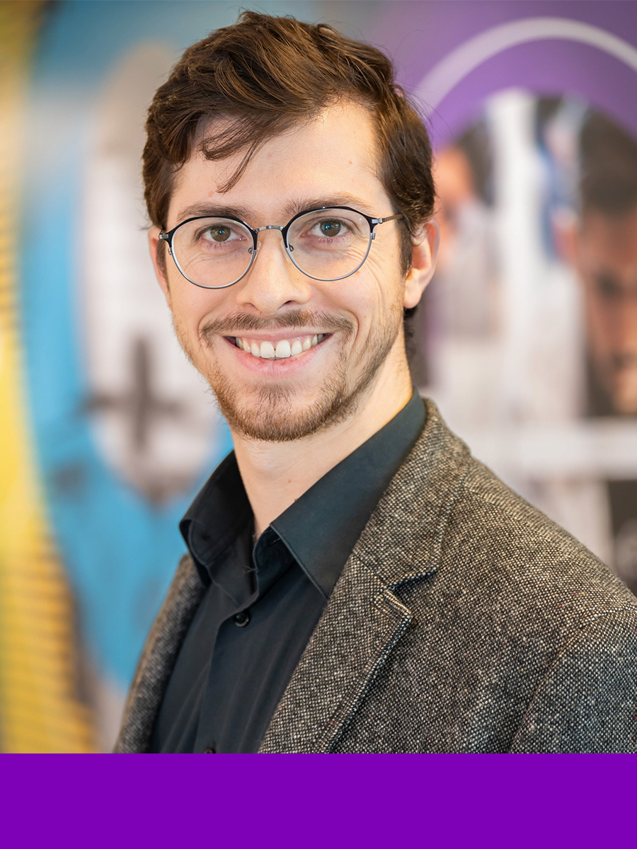 Nicholas Pellegrino with Faculty of Engineering purple bottom border