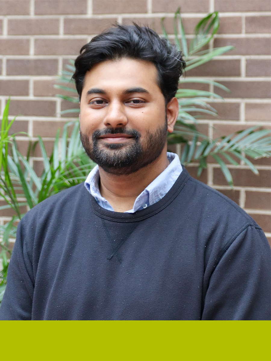 Shahriyer Shetu headshot with Faculty of Environment green bottom border