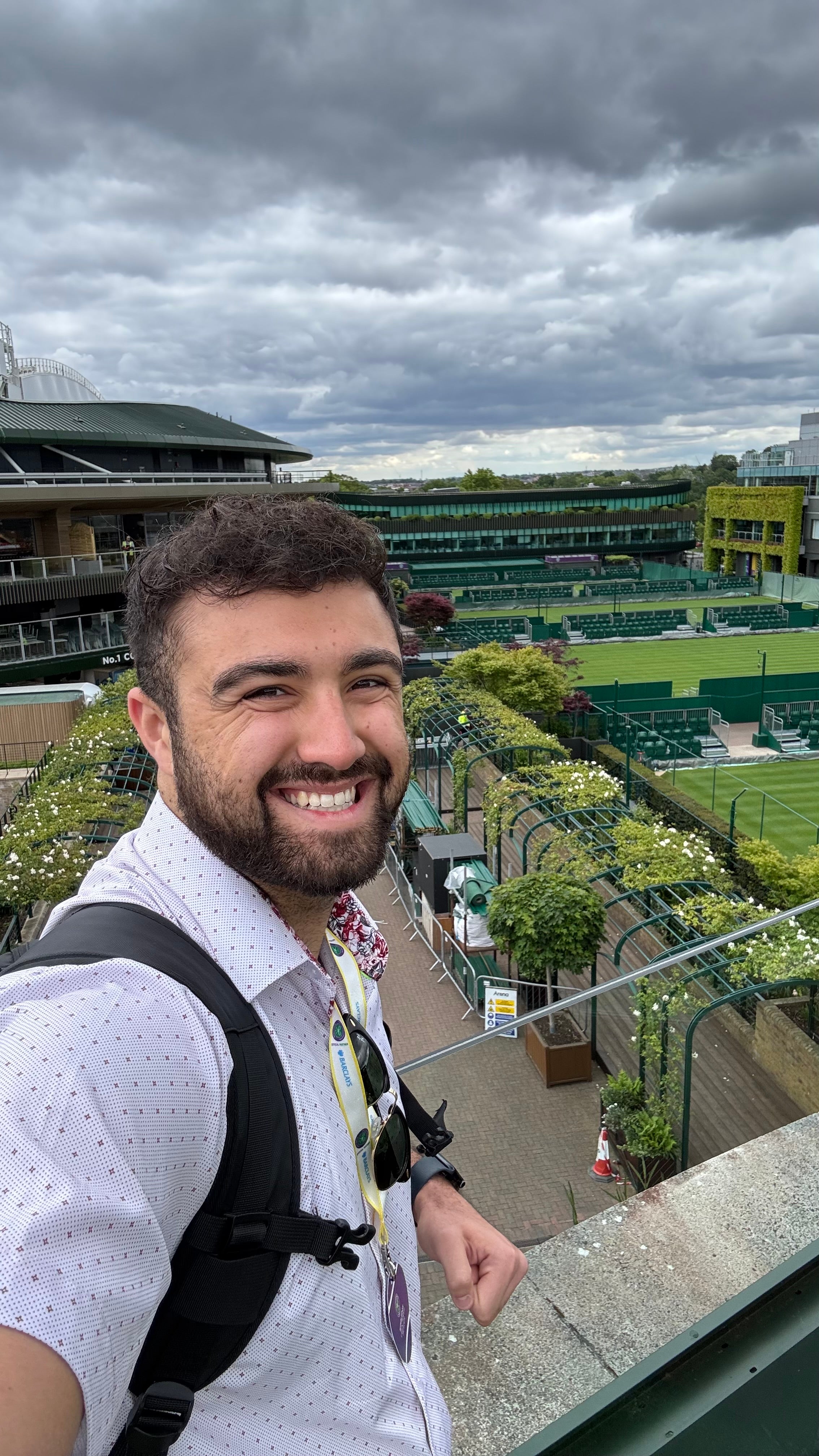Ethan Rad standing above and looking down at Wimbledon