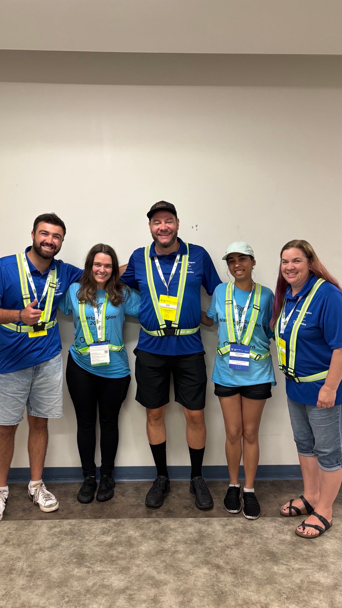 Ethan Rad standing with four colleagues wearing 2026 Ontario Summer Games uniforms