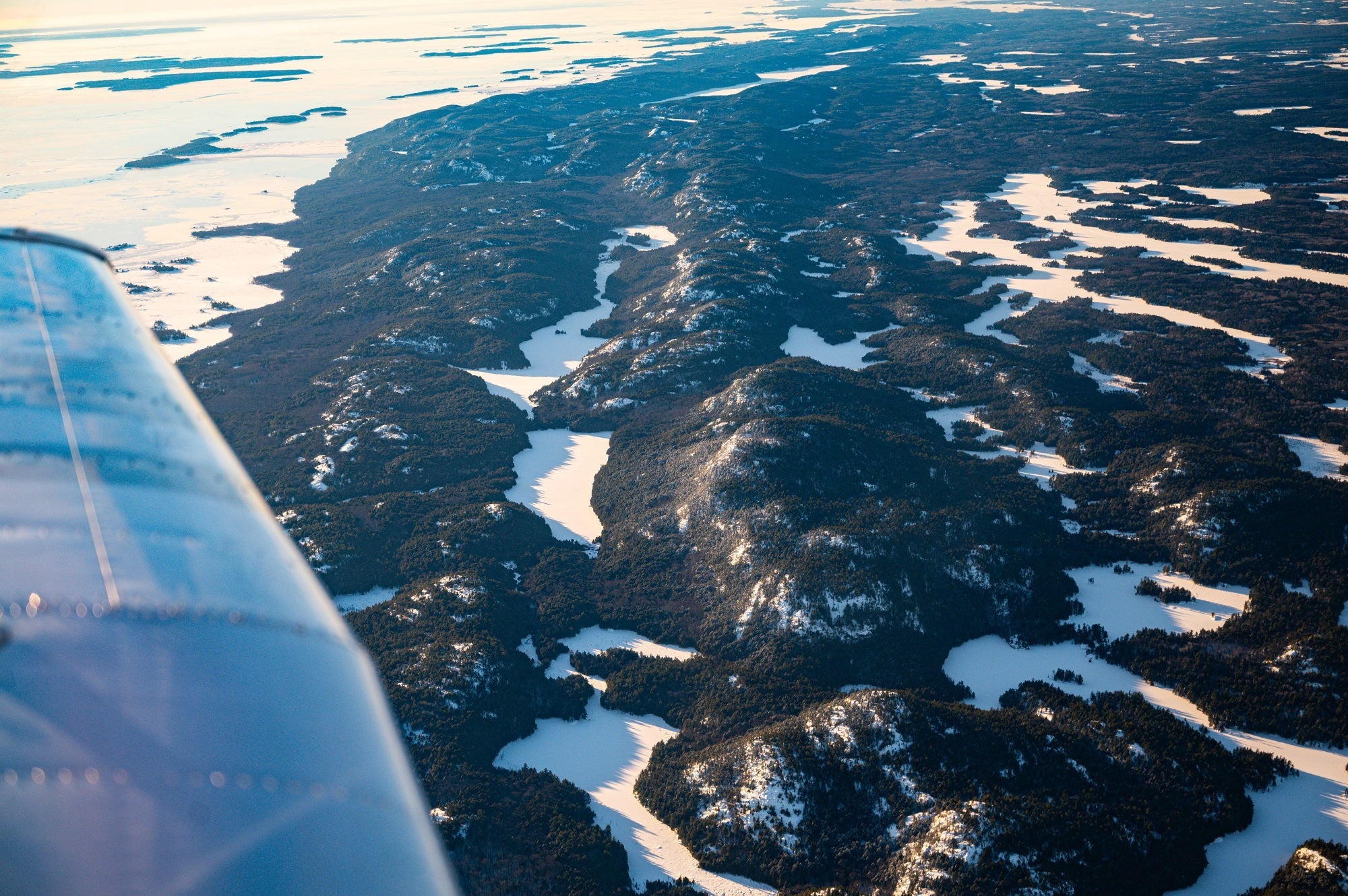 Aerial shot of Timmins.