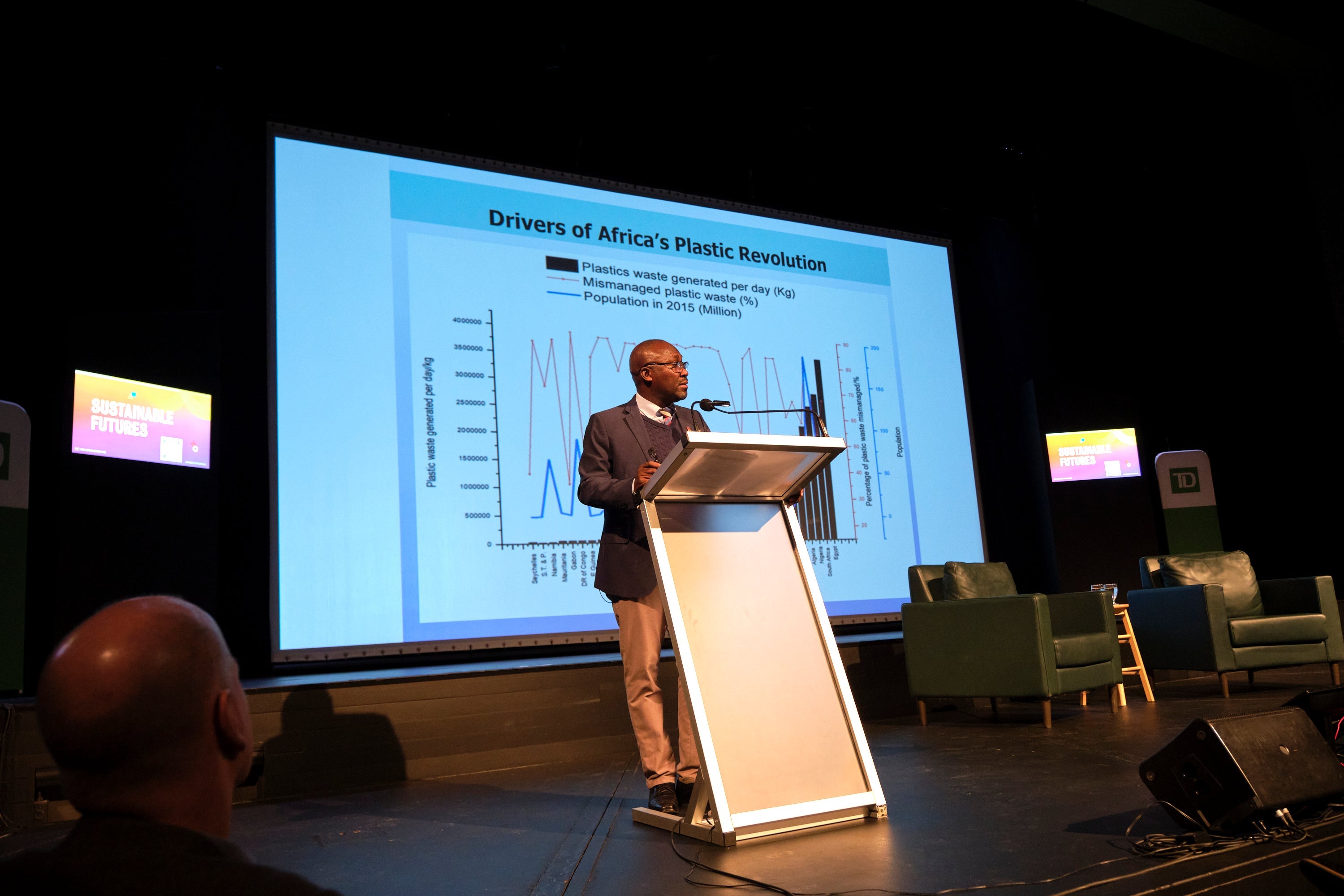 Dr. Aheto discussing drivers of Africa’s plastic revolution.  