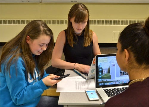 High school student participating in user testing