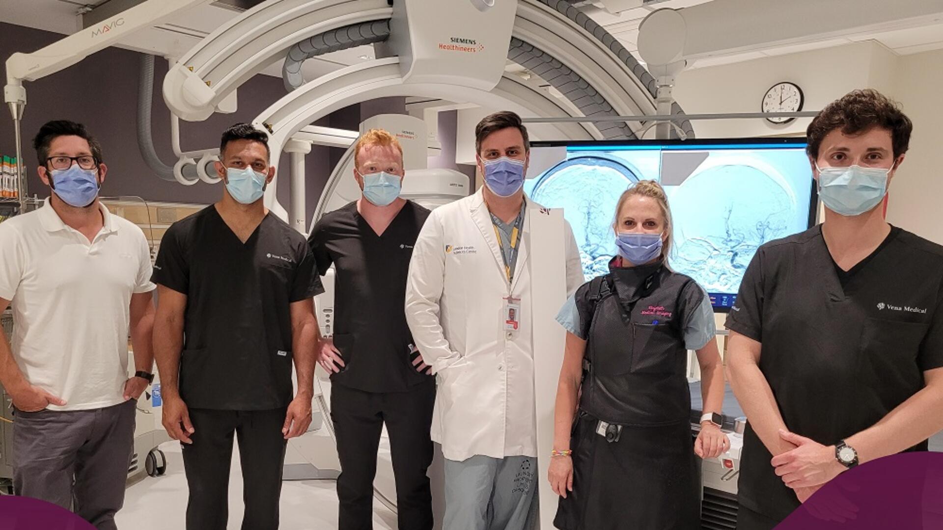 surgery team standing in a line
