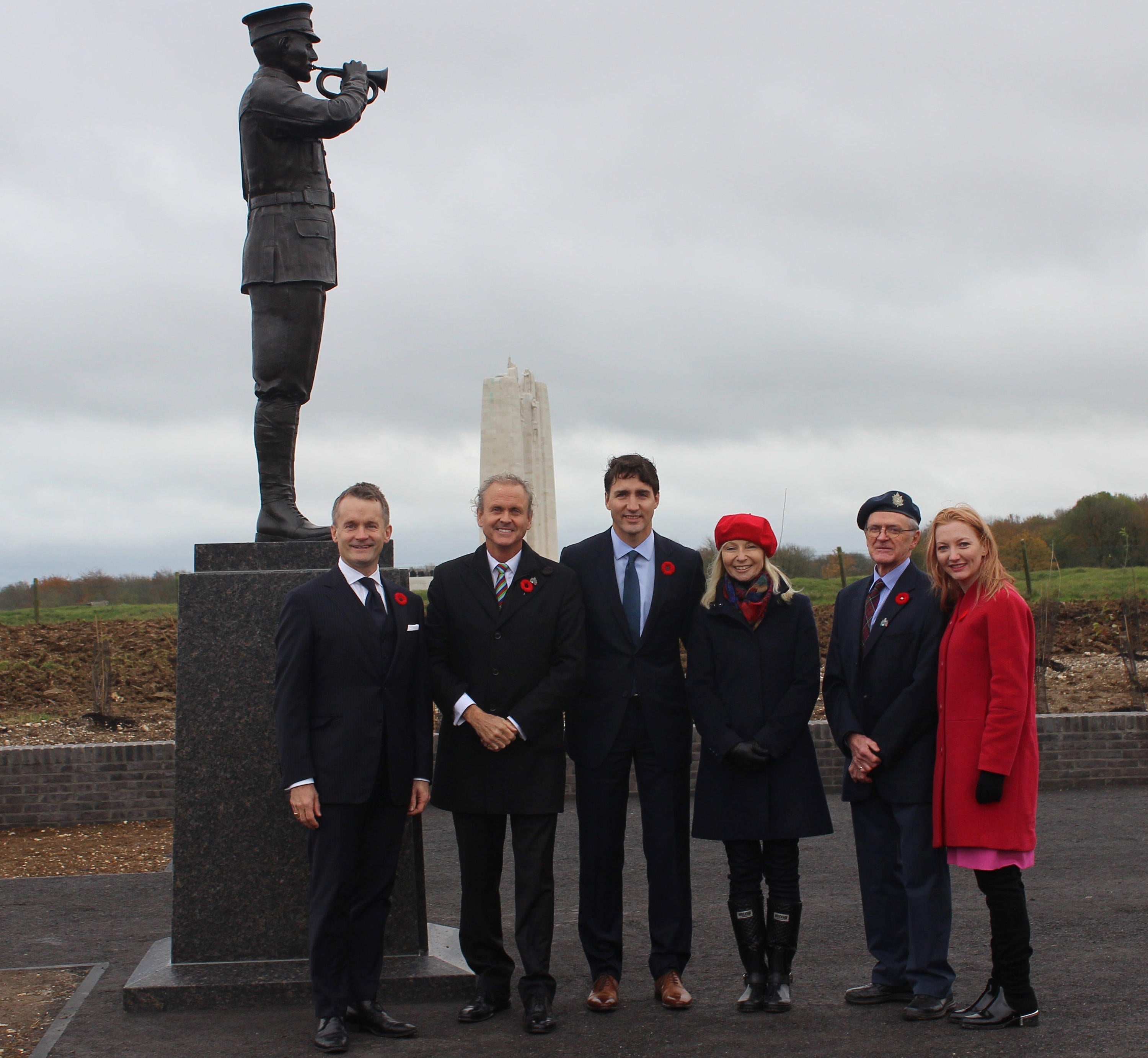Prime Minister Justin Trudeau, third from left, and other dignitaries 