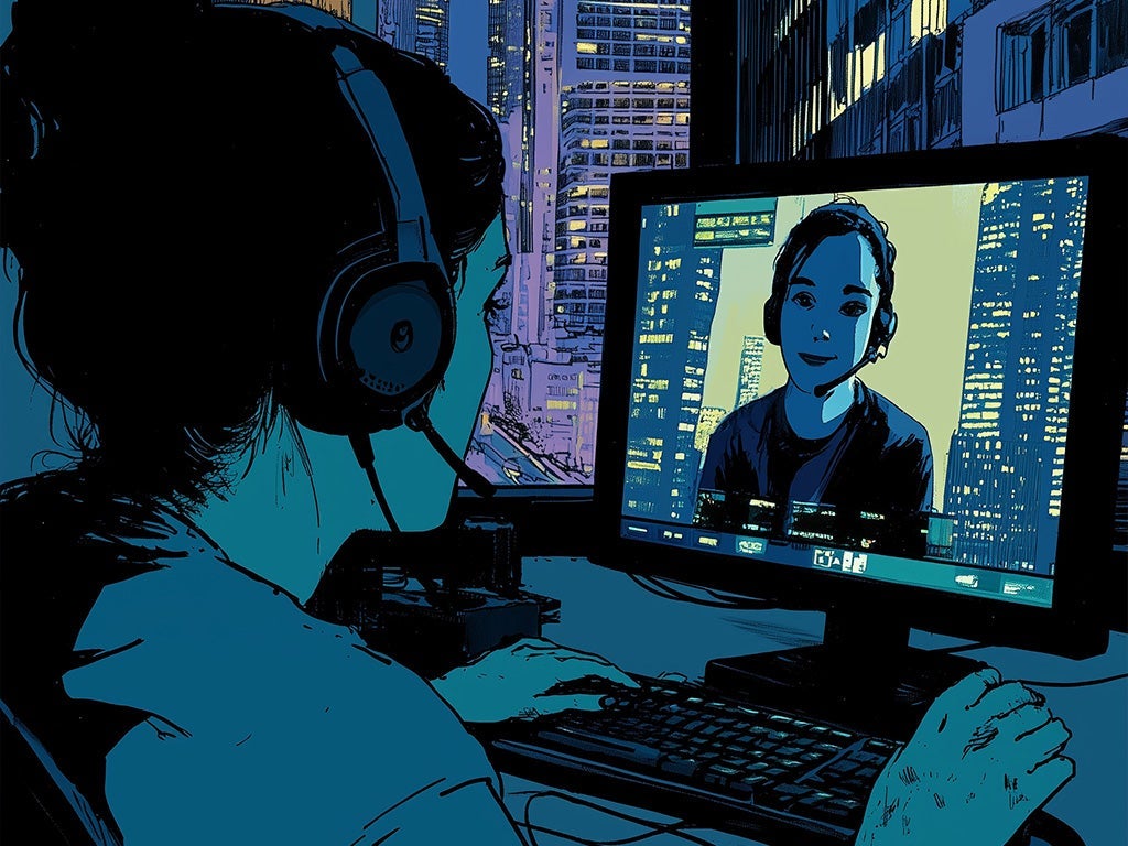 a comic book rendering of a virtual counselling session