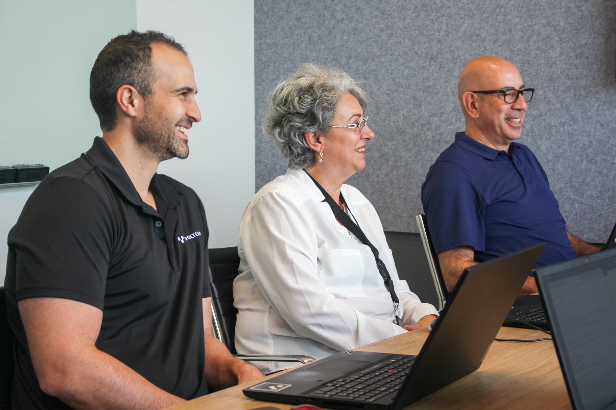Jesus Zozaya with the Voltera team in a meeting