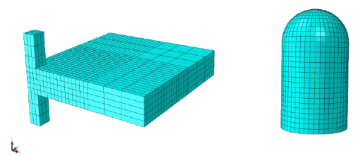 FEM model of a slab column connection and containment structure