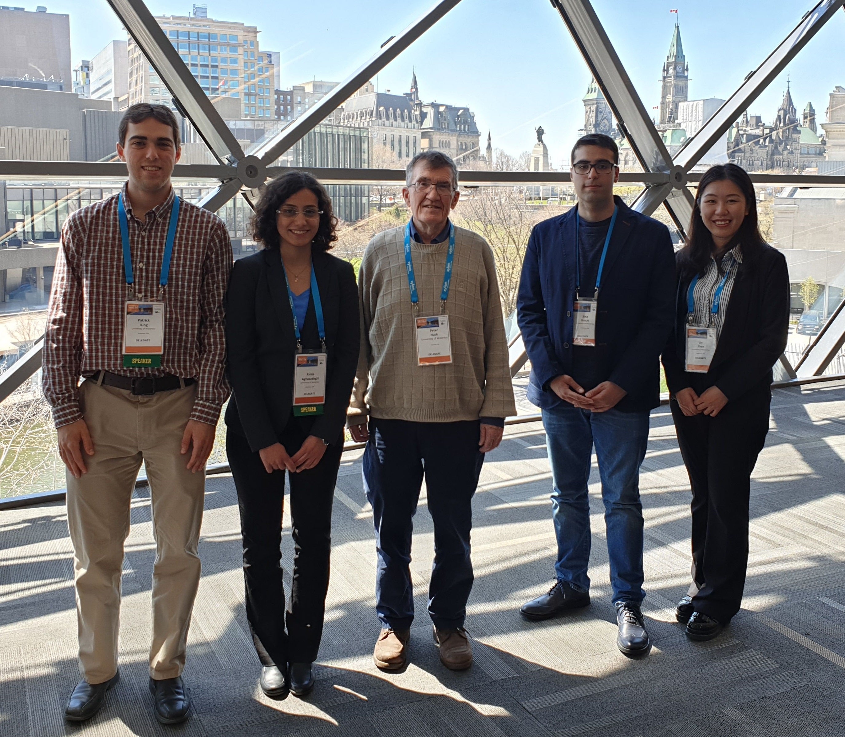 Dr. Peter Huck with Kimia Aghasadegi and chair students