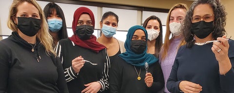 Members of the Nutrition and Aging Lab team in the test kitchen.