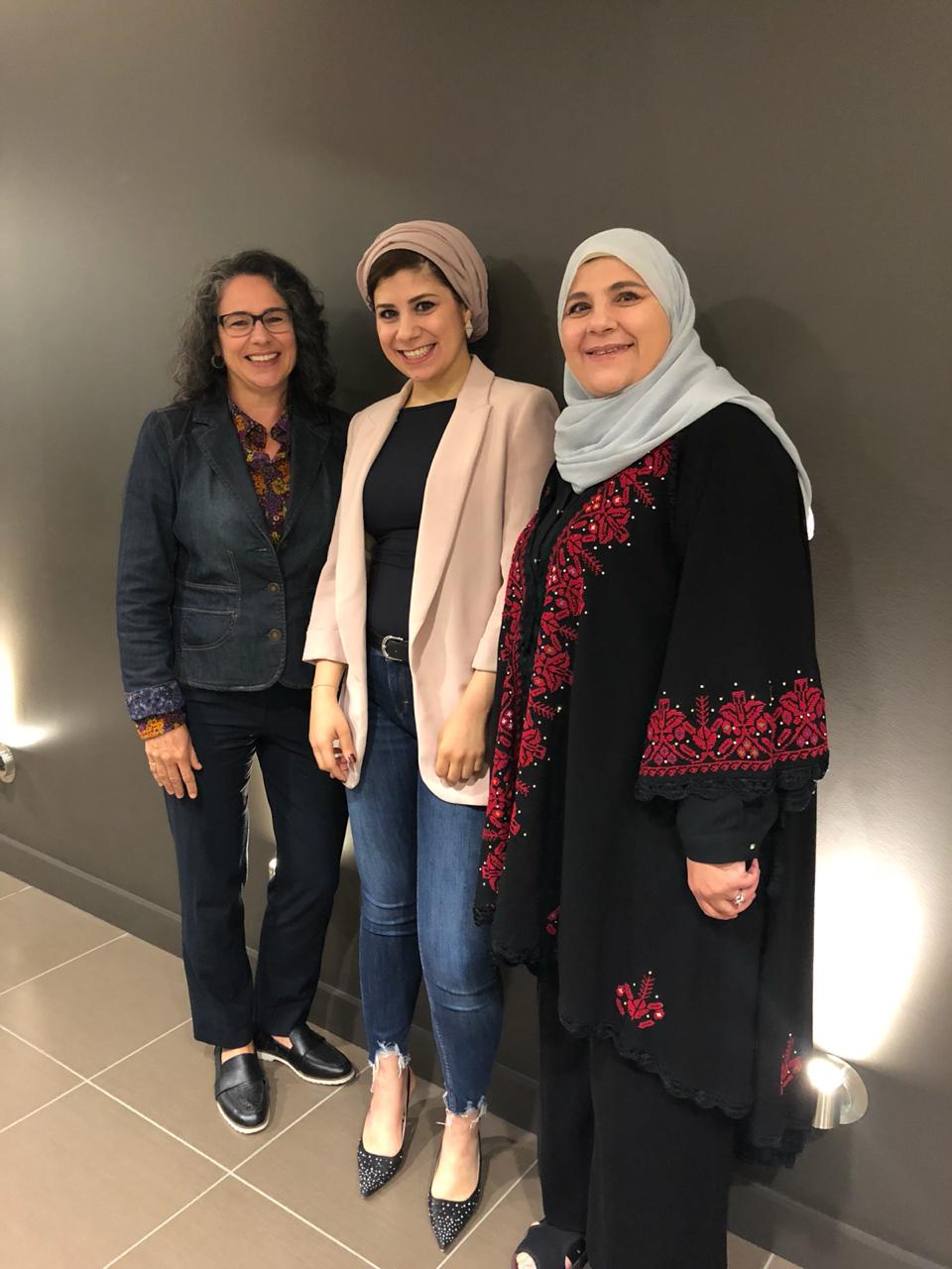 Sarah Awwad poses with mother and supervisor