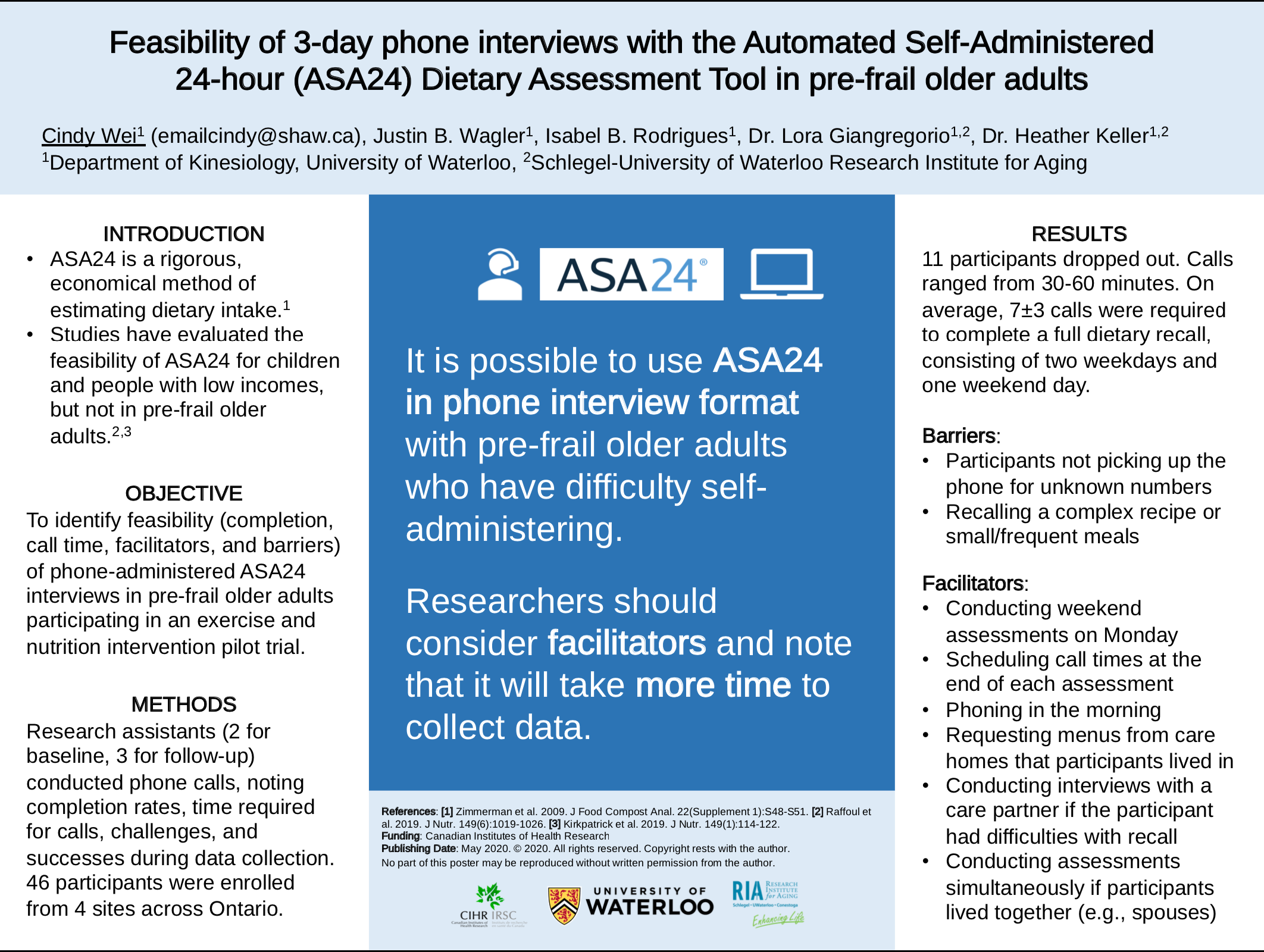 Nutrition & Aging e-poster for CNS