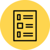 Document icon on a yellow circle