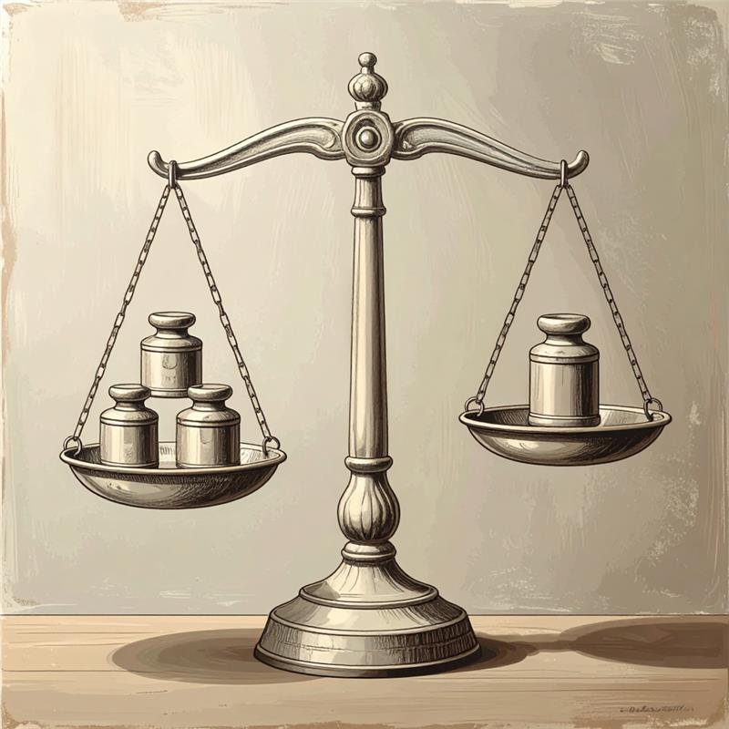 scales with one end being tipped by more weight