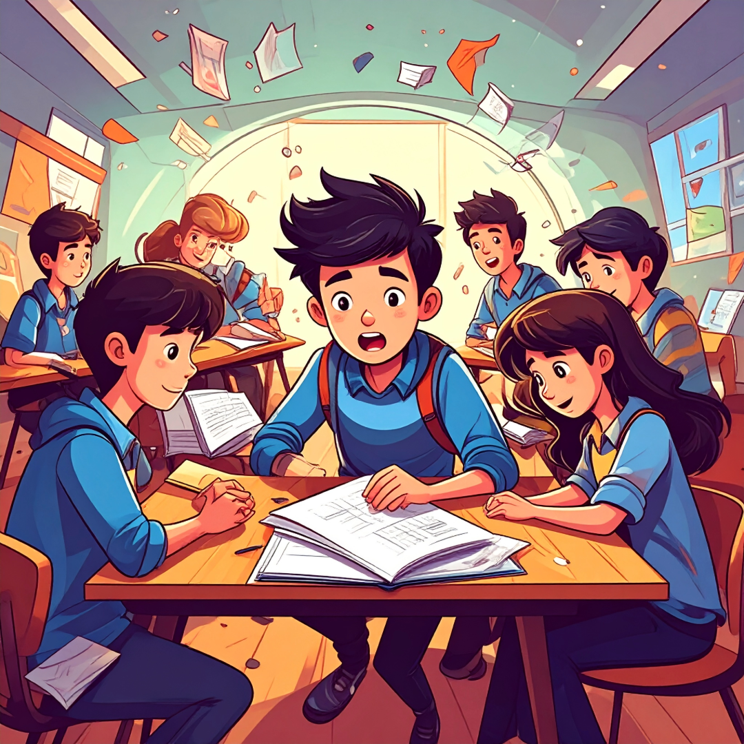 Students working in a group