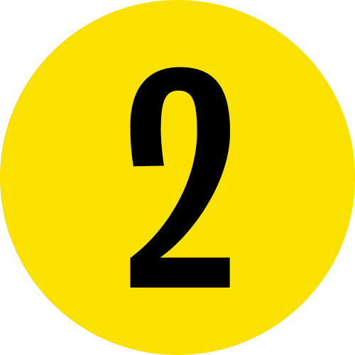Number 2 overlayed on yellow circle