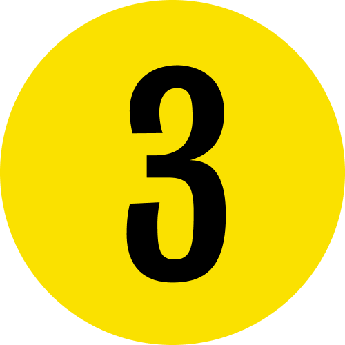 Number 3 overlayed on yellow circle