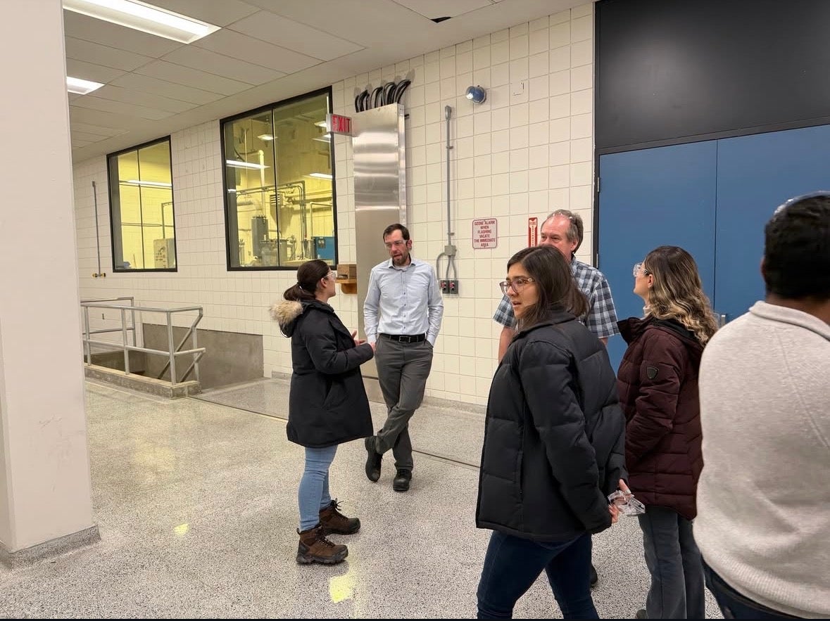 Attendees at the water treatment plant tour