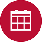 red and white calender icon 