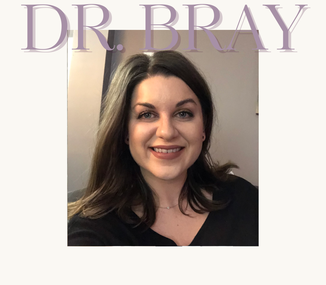 Dr. Chelsea Bray with her name written in text across the photo