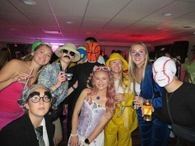 Students dressed up in costumes