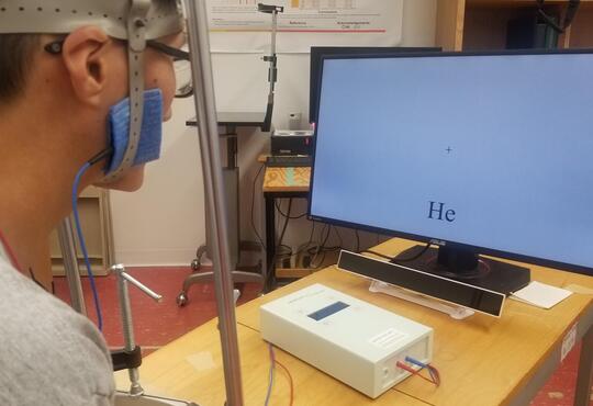 Patient using brain stimulation device for vision 