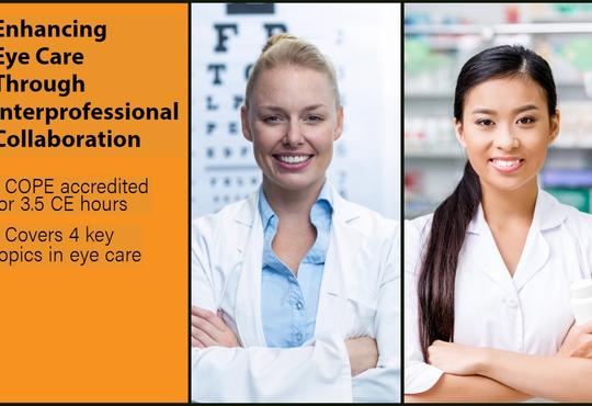 Banner image of a pharmacist and optometrist in a clinic setting