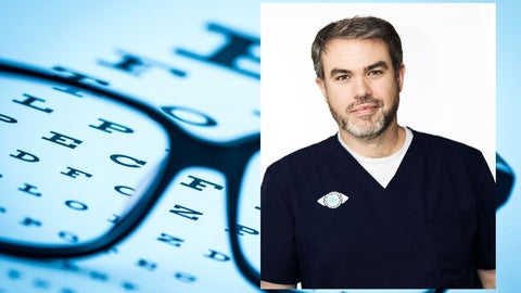 Joshua Smith headshot in front of an eye chart