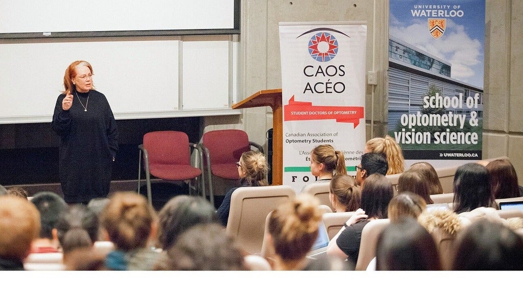 Arlene Dickinson speaks to students at the University of Waterloo