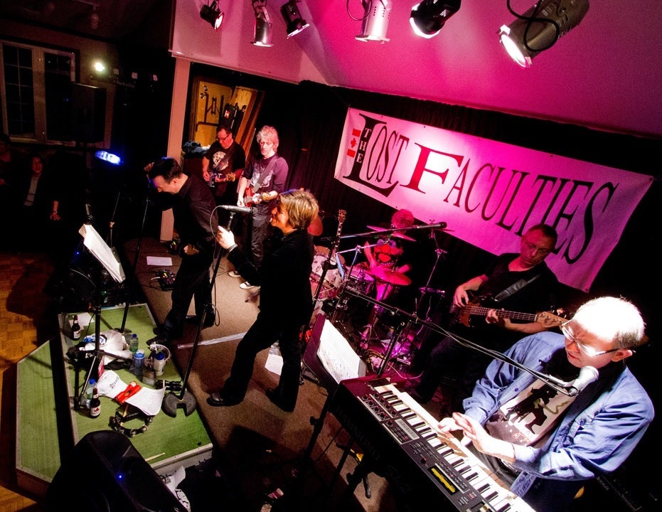 Ken Hadley retirement party with a live band.