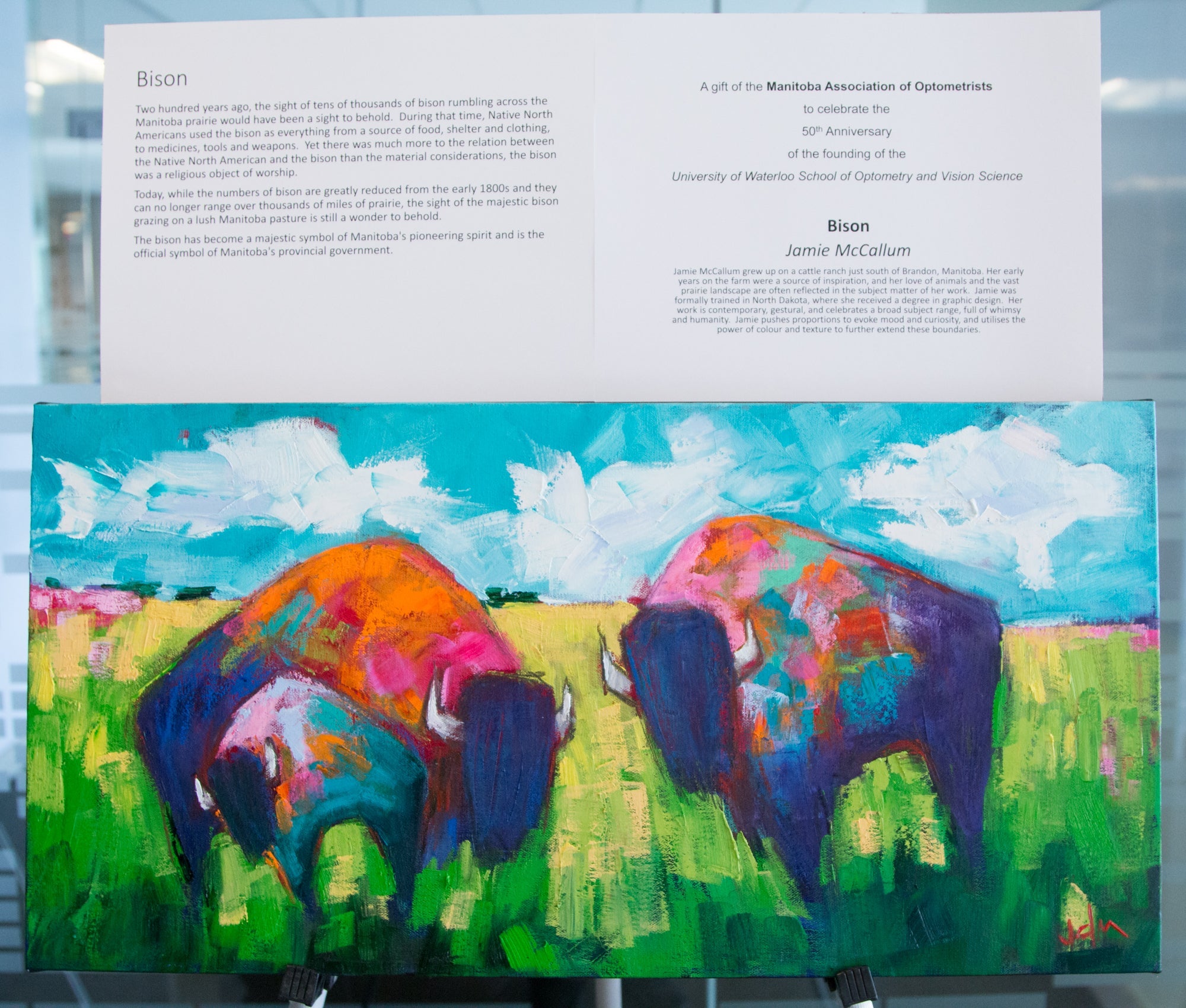 Manitoba Association of Optometrists' art donation