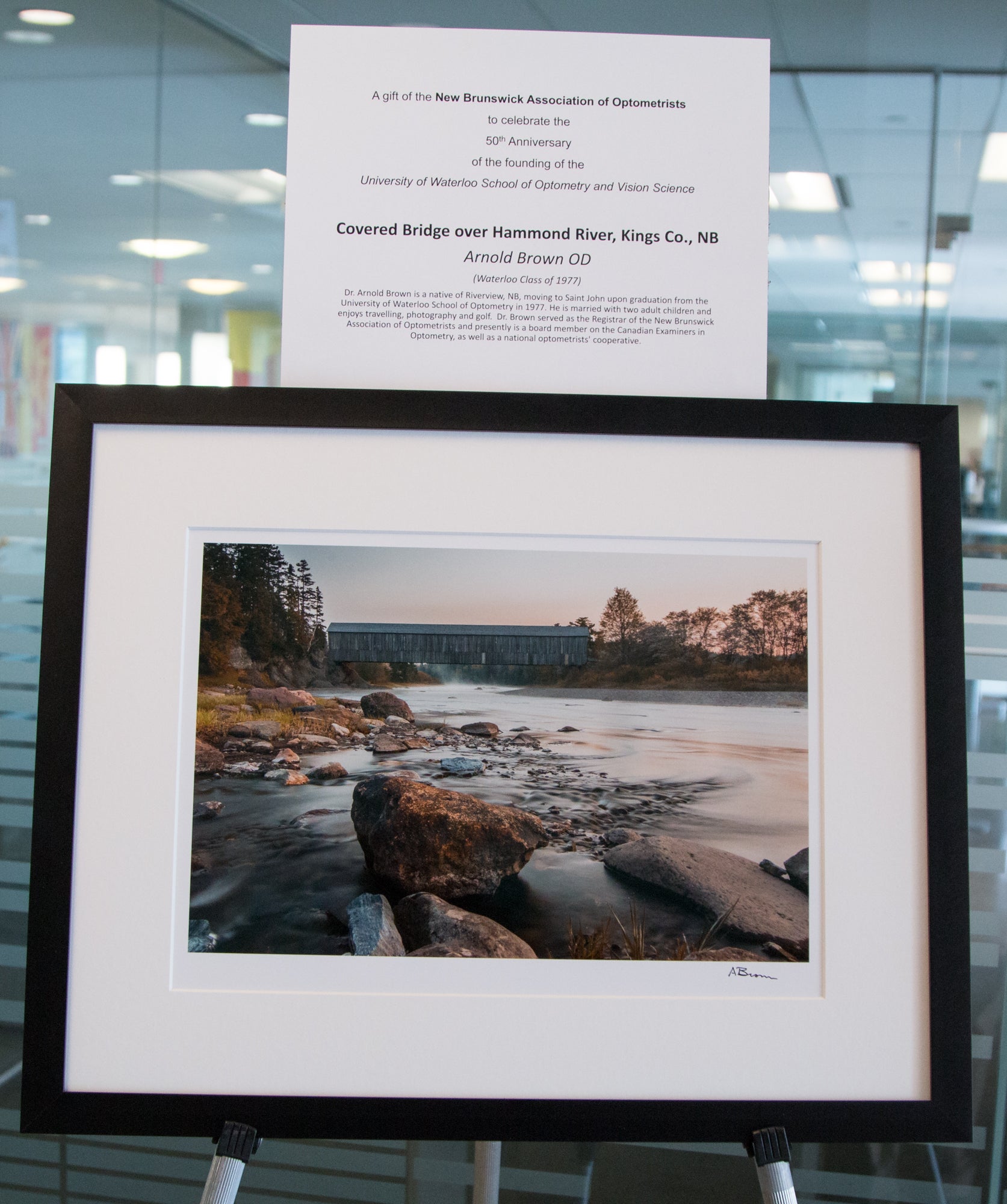 New Brunswick Association of Optometrists art donation