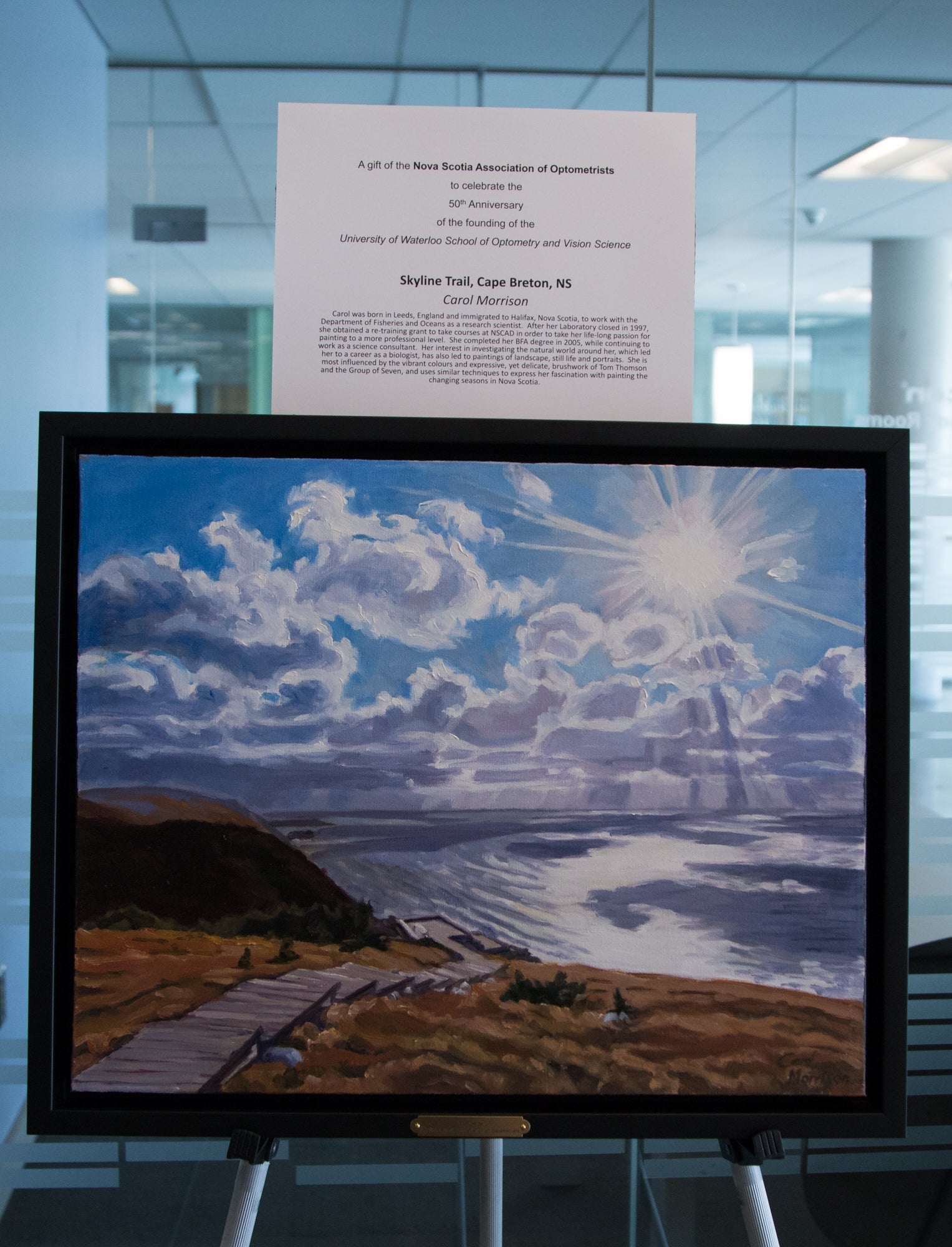 Nova Scotia Association of Optometrists art donation