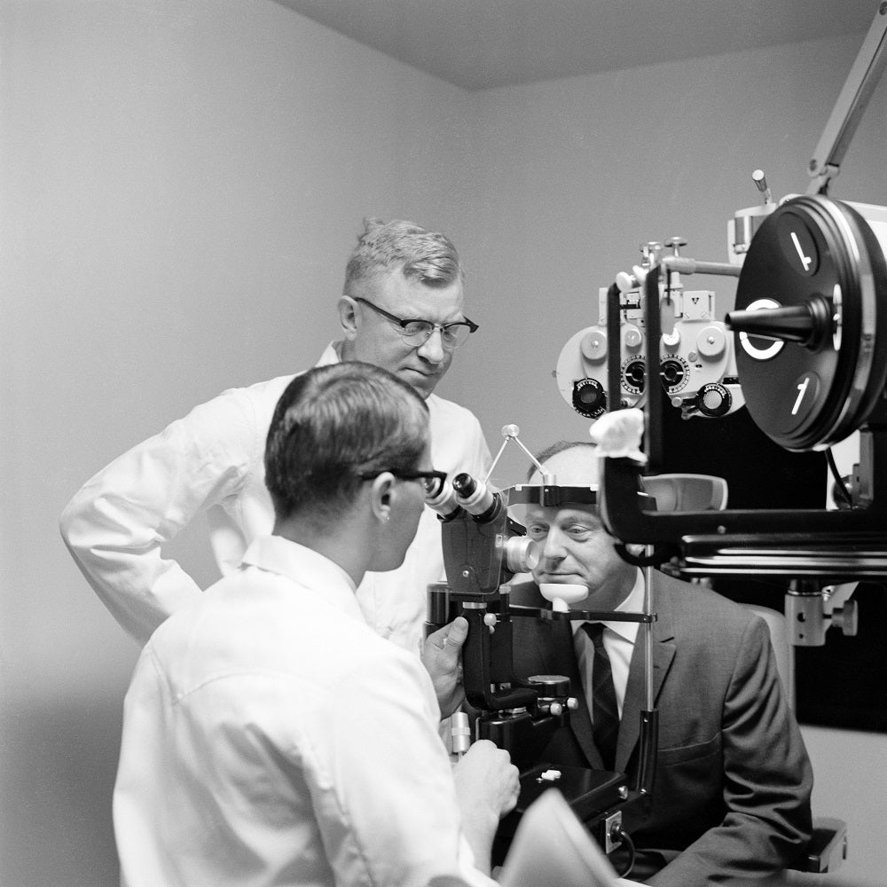 Eye exam in progress