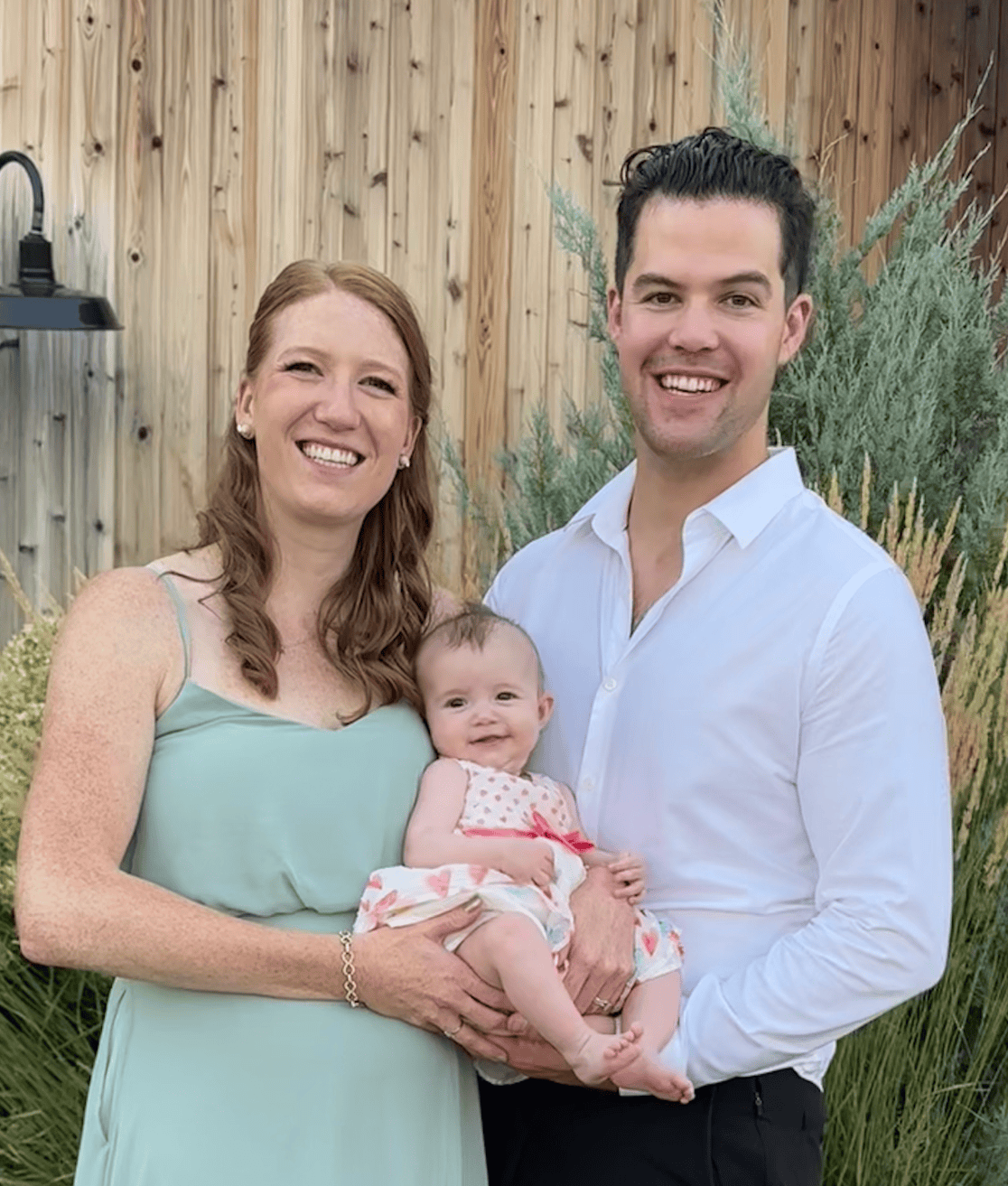 tanisha bomboir, husband Quinn, and baby laura