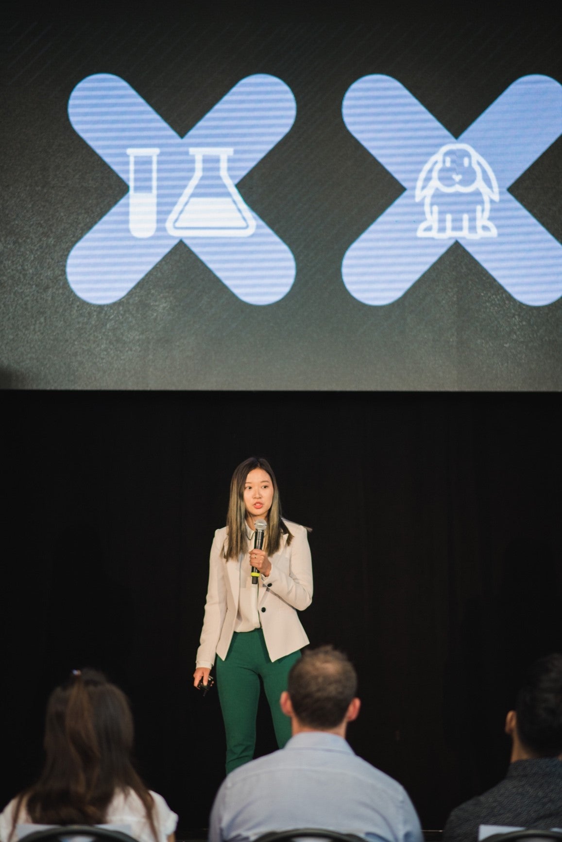 Co-founder Han (Joanne) Qiao pitched their business idea at the Velocity Fund finals