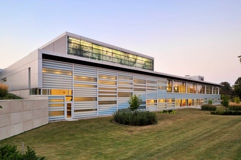 Optometry building at dusk